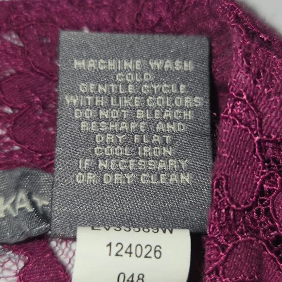 Kate & Mallory Womens 3X Lace Top Sheer Floral Magenta Overlay Romantic Feminine - Picture 10 of 10